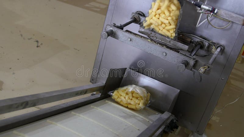 Snacks and cookies production at the factory royalty free stock photo