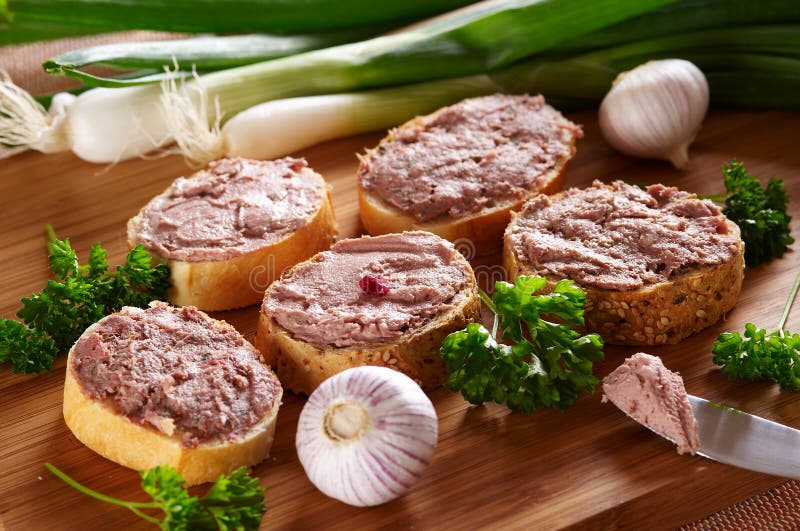 Snacks with different sort of meat and liver paste