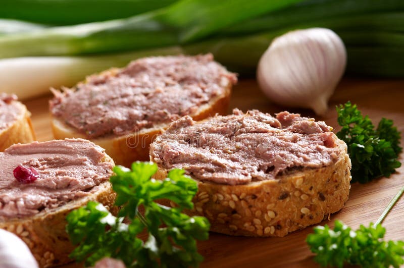 Snacks with different sort of meat and liver paste