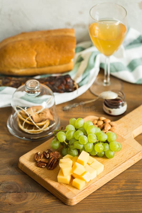 Snacks for Wine, Grapes, Cheese, Nuts and Wine Stock Image Image of pastry, italy 90390797