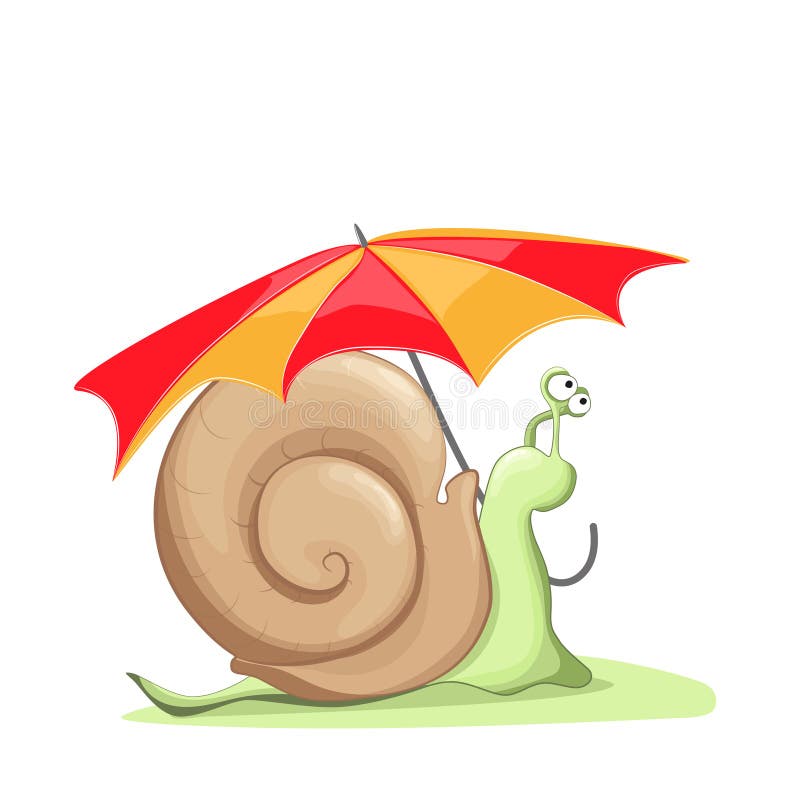 Cute Snail Umbrella Stock Illustrations 191 Cute Snail Umbrella Stock