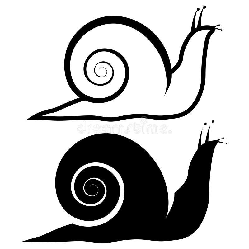 Snail Animal Silhouette. Icon of Snail in Outline and Glyph Style. Slow  Garden Animals, Isolated on White Background Stock Illustration -  Illustration of crawl, outline: 189705124