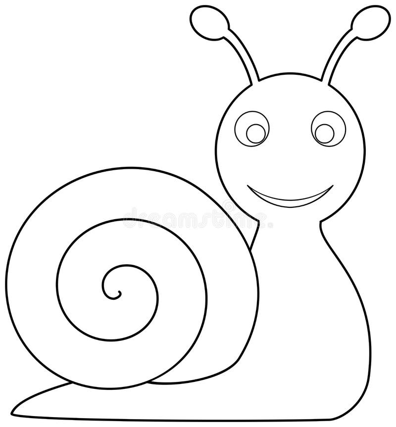 Snail and big mushroom coloring page for kids drawing education