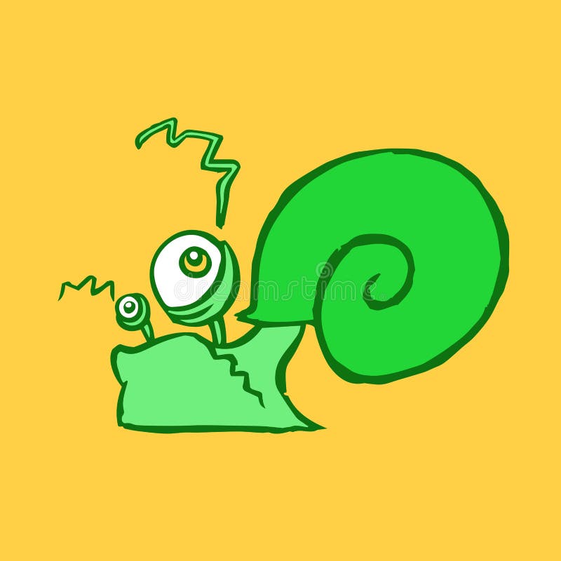 Snail crawling. Vector illustration royalty free illustration