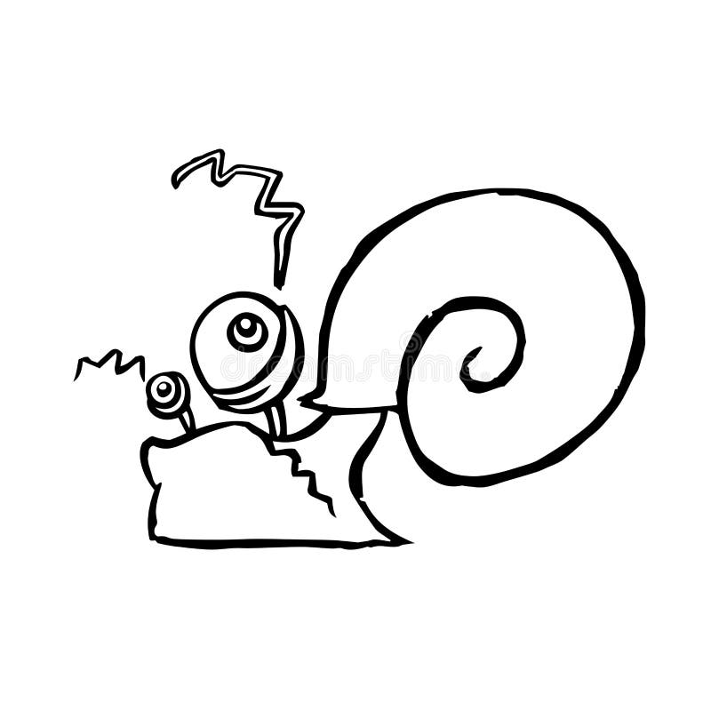 Snail crawling. Vector illustration royalty free illustration