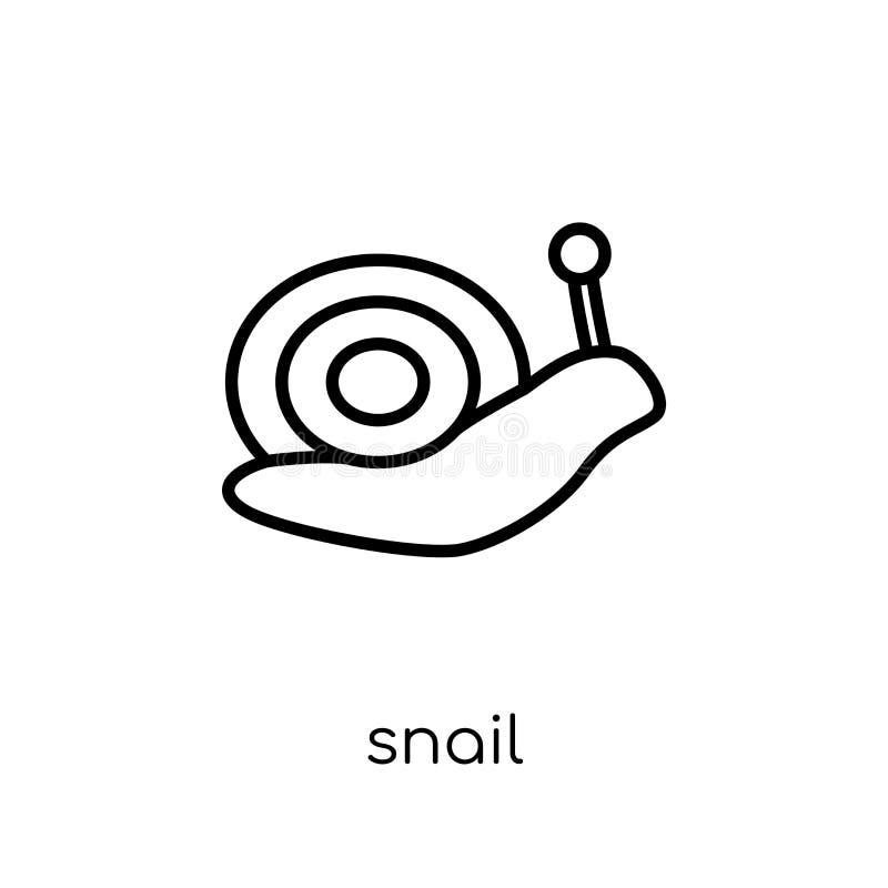 Snail icon. Trendy modern flat linear vector Snail icon on white vector illustration Snail icon. Trendy modern flat linear vector Snail icon on white vector illustration