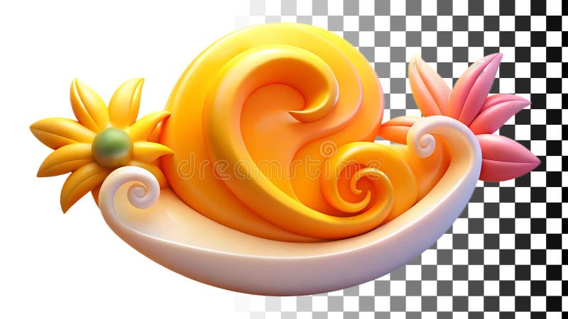 Snail shell, spiral shape, nature pattern, organic design, mollusk element png transparent image Generative AI. A snail shell, showcasing a spiral shape and nature pattern with organic design. Ideal for nature-inspired projects, science education, and natural form visuals. Add a unique and intricate element to your creative work with this shell png transparent image Generative AI