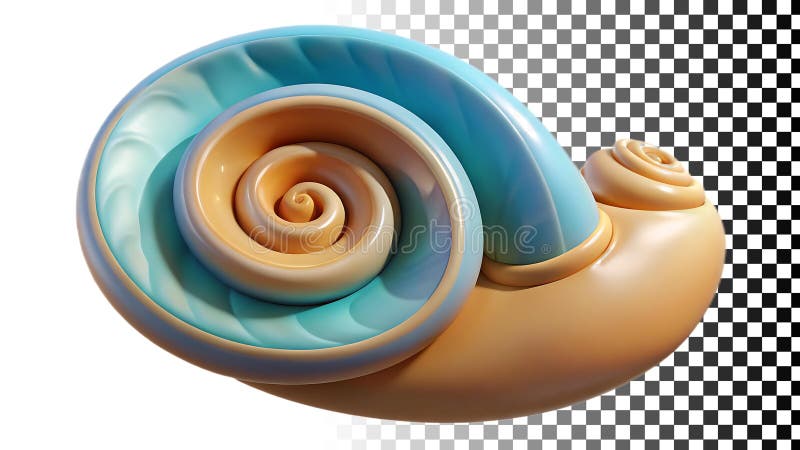 Snail shell, spiral shape, nature pattern, slow and steady icon png transparent image Generative AI vector illustration