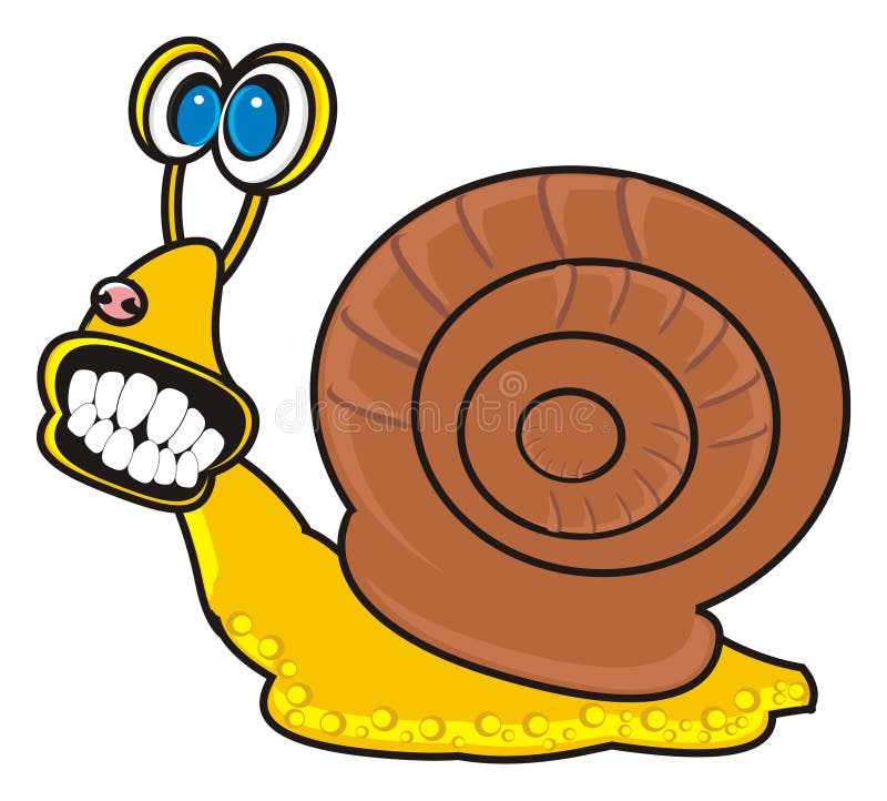 Snail showing teeth stock illustration. Illustration of background