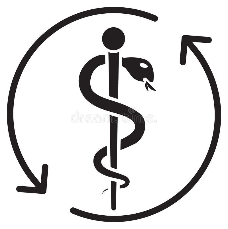 Snake Around Pole Rod of Asclepius Symbol Stock Vector