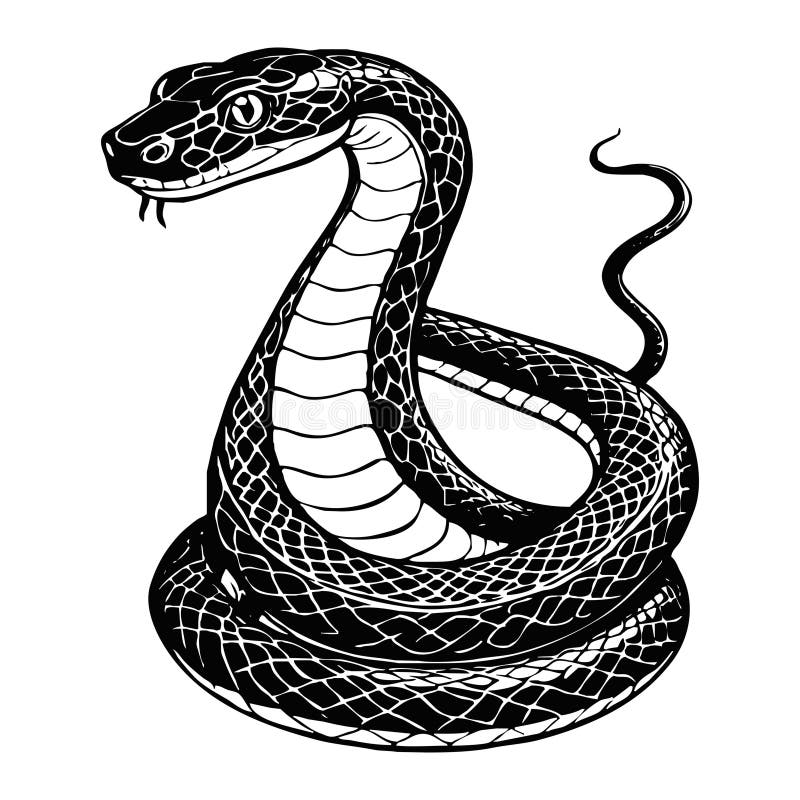 Snake Black and White Illustration Stock Illustration Illustration