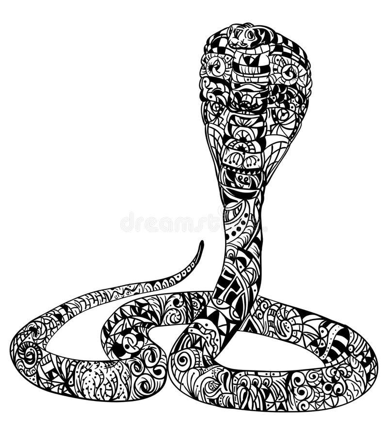 Snake cobra zentangle royalty free illustration