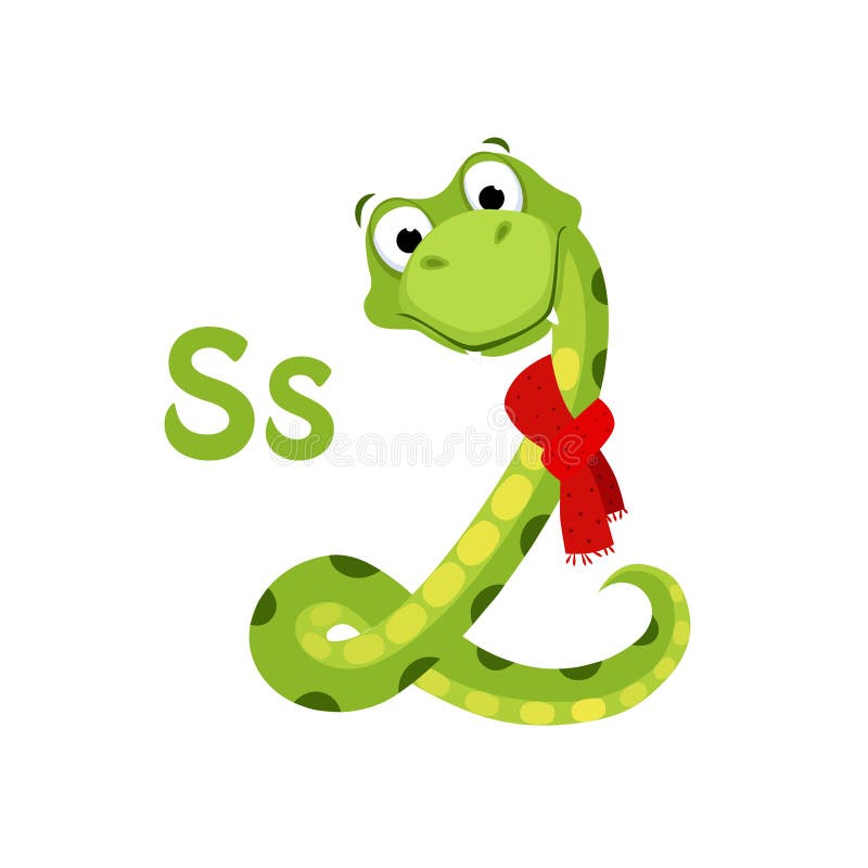 Snake. Funny Alphabet, Animal Vector Illustration vector illustration