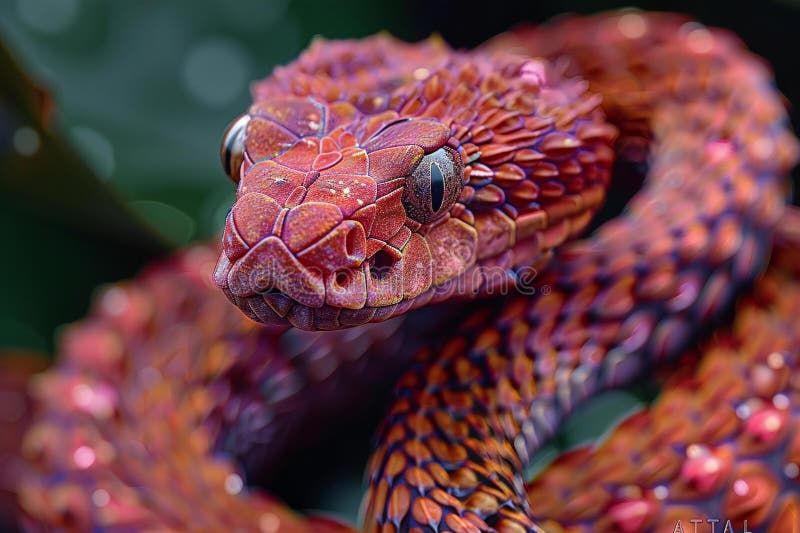 The Snake Has a Red Color and Some Scales, High Quality, High ...