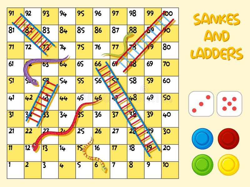 A snake ladder game template Royalty Free Vector Image