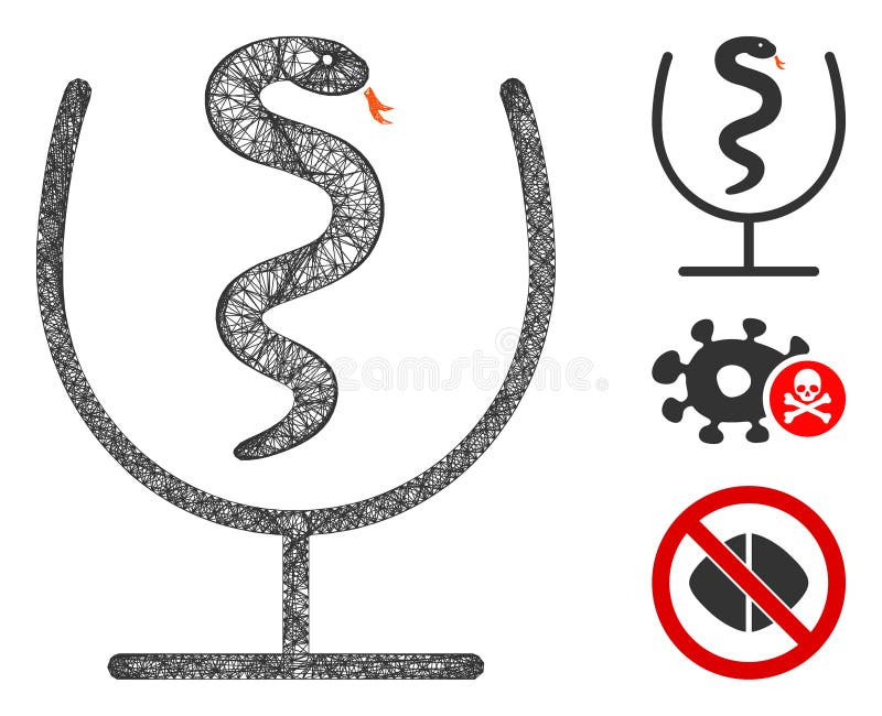 Snake Poison Polygonal Web Vector Mesh Illustration royalty free illustration