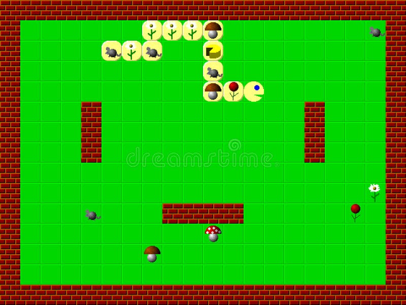 Snake, Retro Style Game Pixelated Graphics Stock Illustration - Illustration of games 