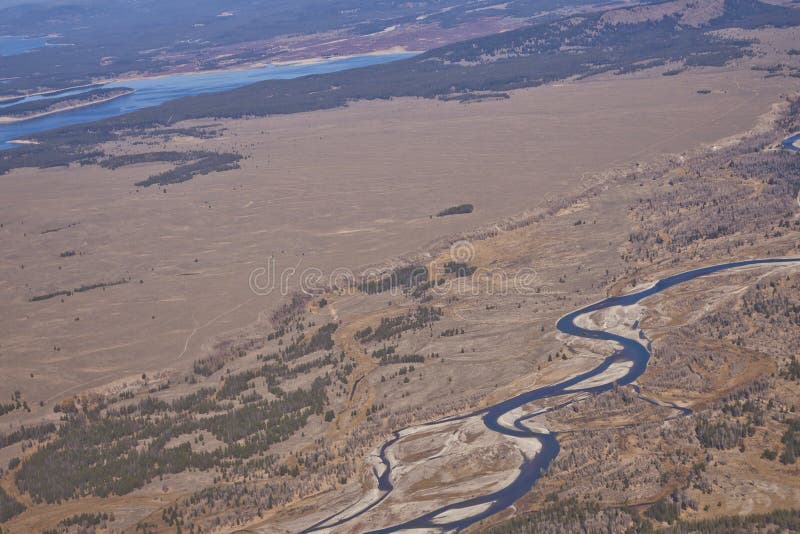 Snake River from the Air in Wyoming