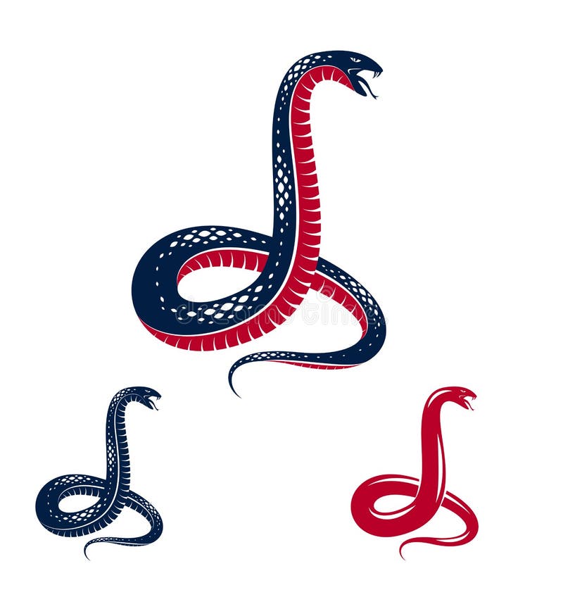 Snake Vector Logo Emblem or Tattoo, Deadly Poison Dangerous Serpent ...