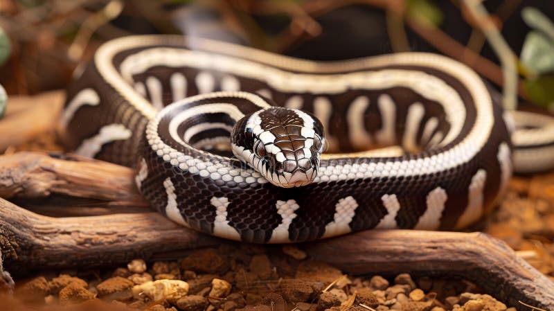 Snake with zebra stripes stock illustration. Illustration of white ...