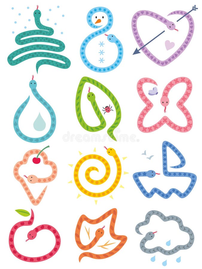 Snakes Calendar stock illustration
