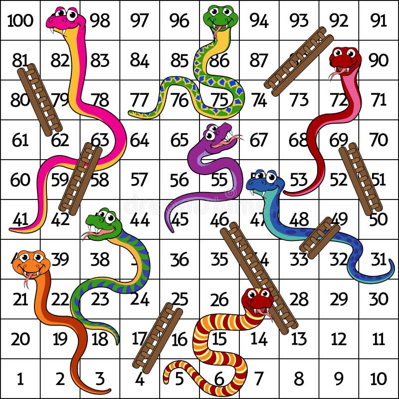 Snakes and ladders game board. Vector #Ad , #spon, #ladders#Snakes#game#Vector