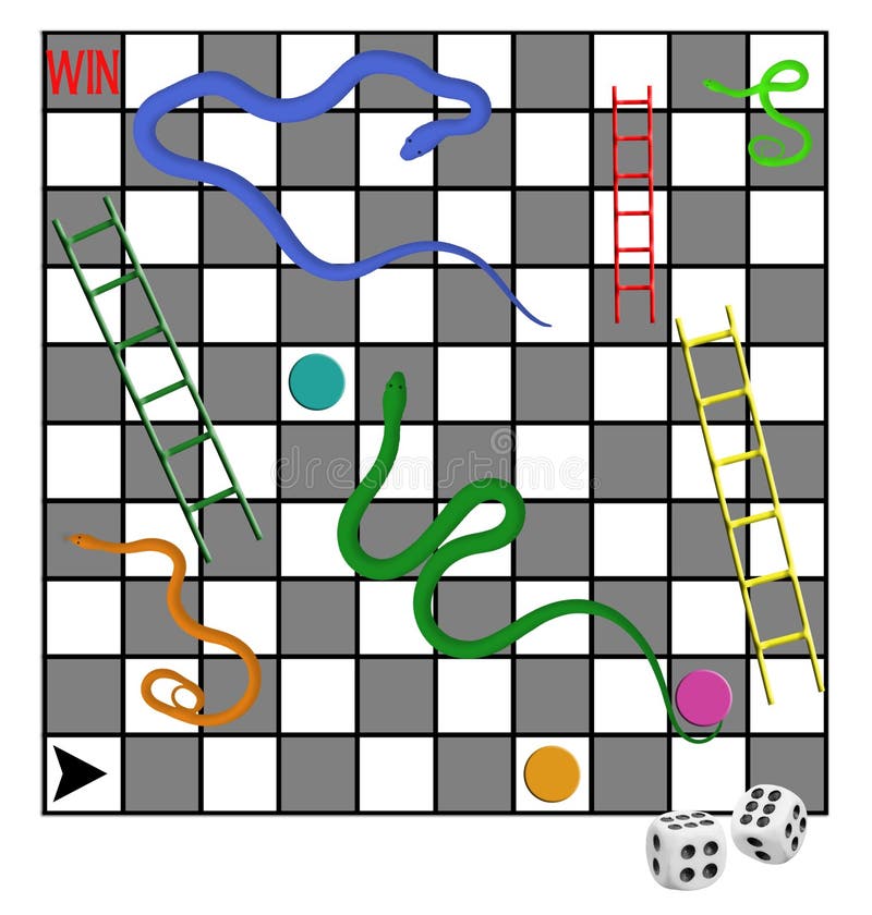 Snakes and ladders board game