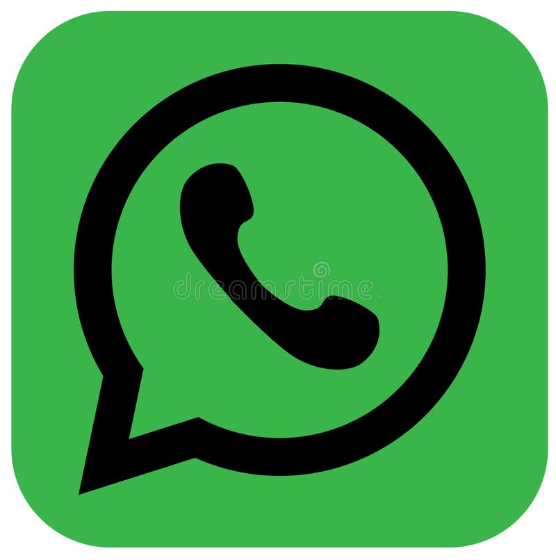 Whatsapp Logo Icon with Green and Black Stock Vector - Illustration of