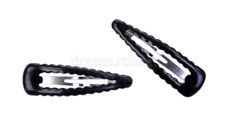Snap Hair Clips Black Top View Stock Image - Image of overhead, hair:  36043599
