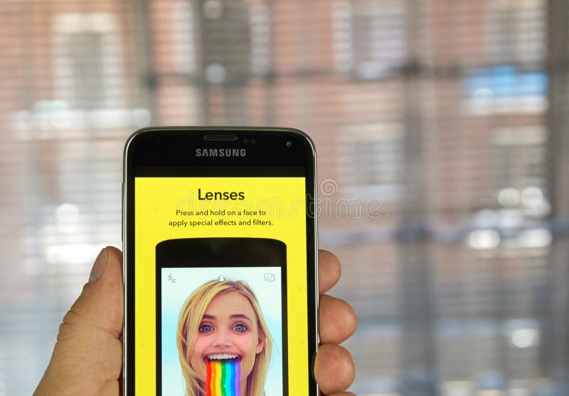 Snapchat lenses on a cell phone.