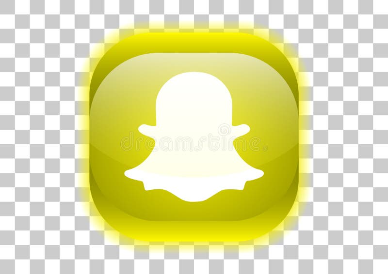 Snapchat Messenger Yellow Button Editorial Stock Image Illustration