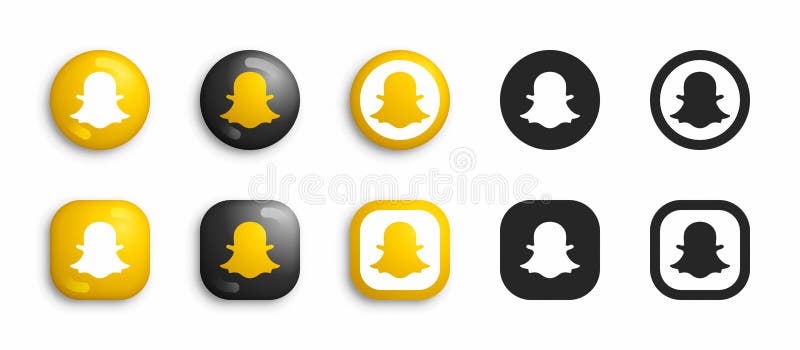 Snapchat Modern 3d And Flat Icons Set Vector Editorial Image Illustration Of Collection Communication