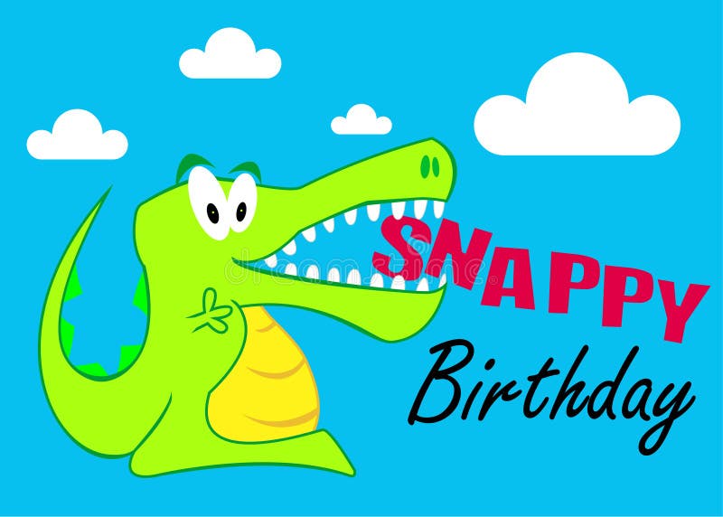 A Snappy Birthday Crocodile Illustration