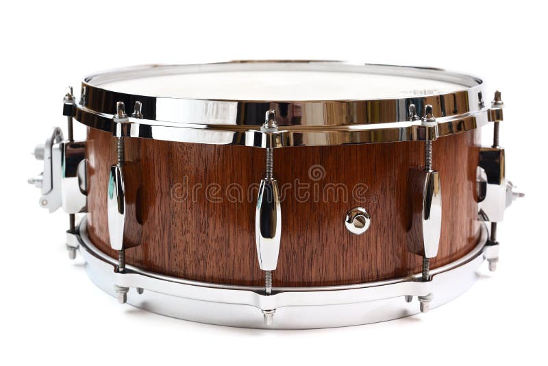 Snare drum made with merbau wood isolated