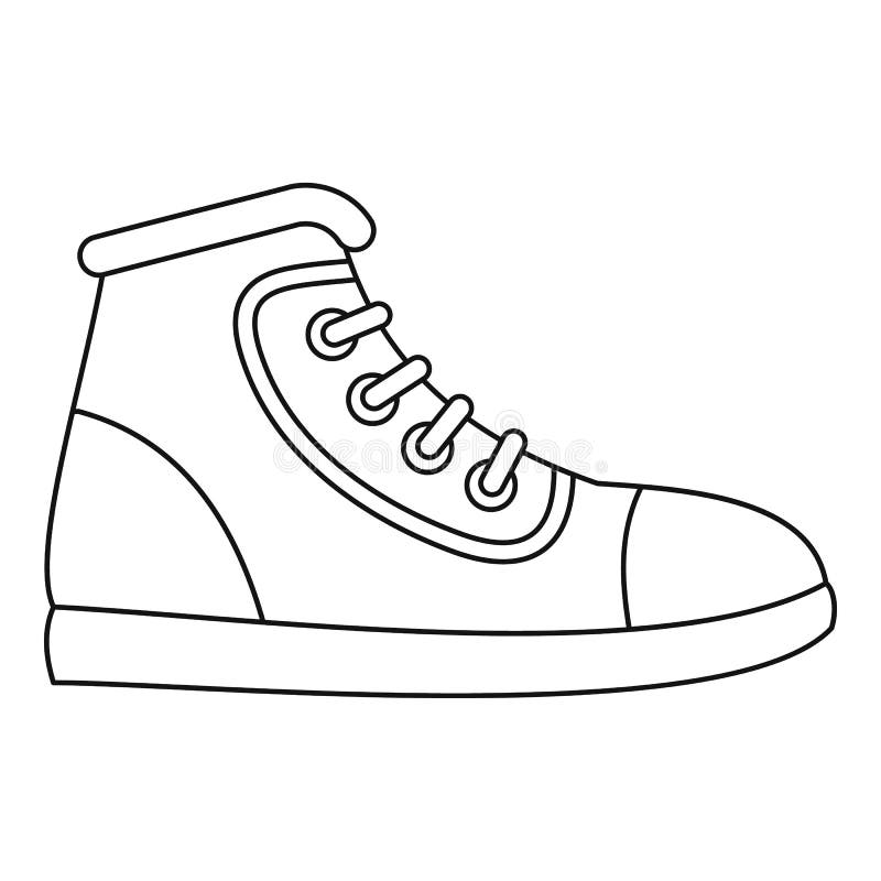Sneaker Icon, Outline Style Stock Vector - Illustration of casual ...