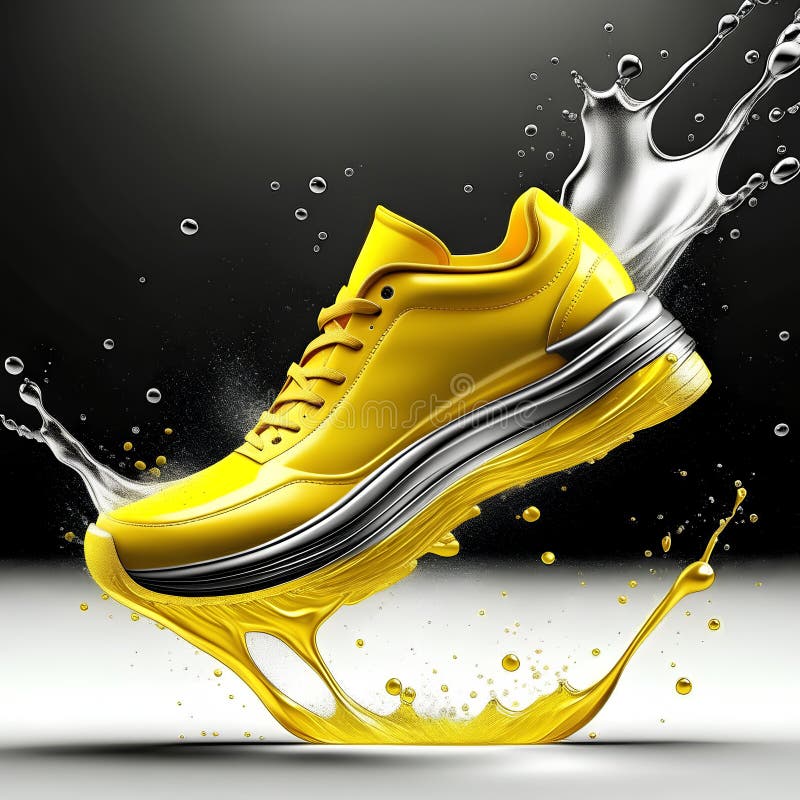 sport sneaker on a background of water splash. sport sneaker on a background of water splash