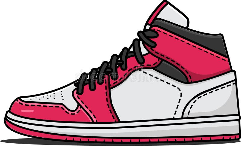 Sneaker Shoe in 2d Illustration. Nike Air Jordan. Sneakers in Flat ...