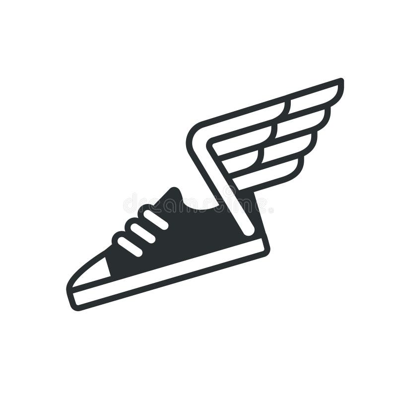 Sneaker with wings icon stock vector. Illustration of idea 93699227
