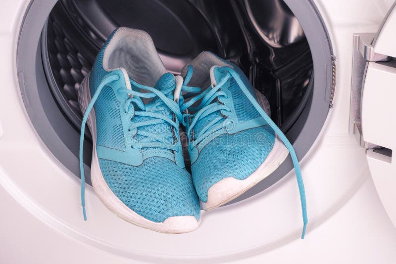 Sneakers Inside the Washing Machine Stock Image Image of laundry