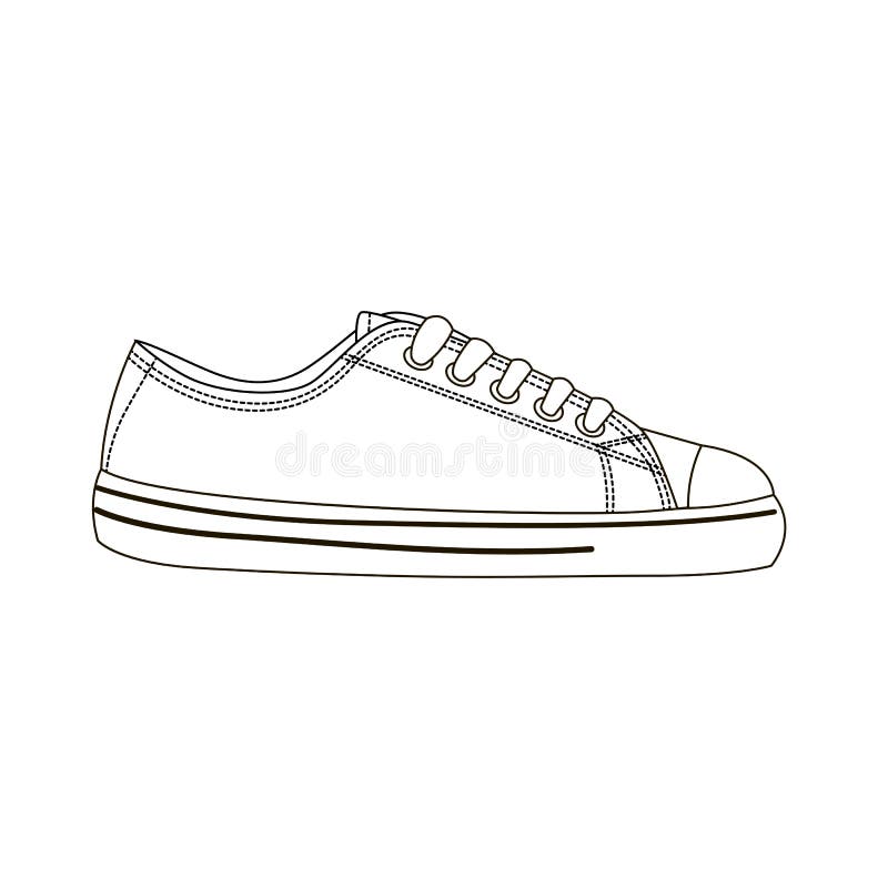 Sneakers. Mens and Womens Sports and Casual Shoes. Outline Drawing ...