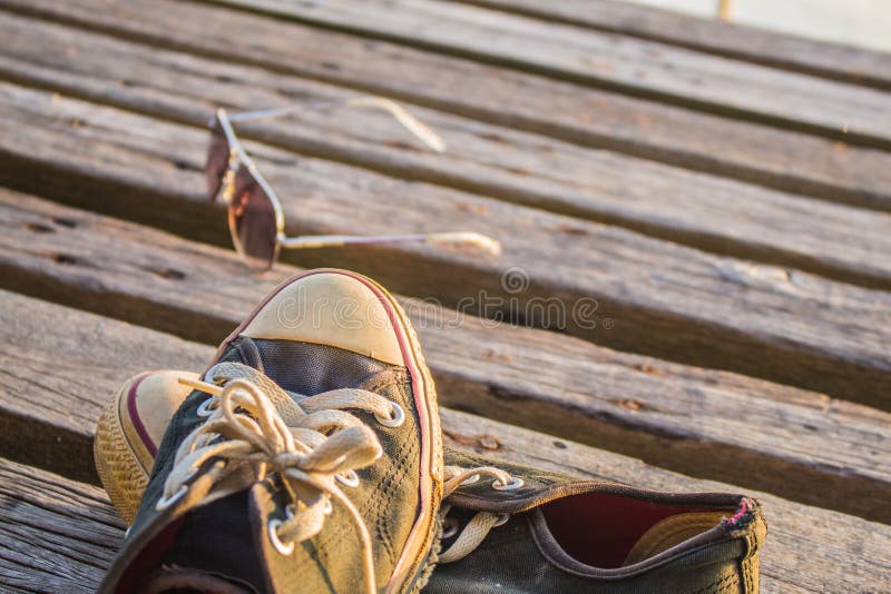 Sneakers are Removed and Placed Stock Image - Image of aged, exterior ...