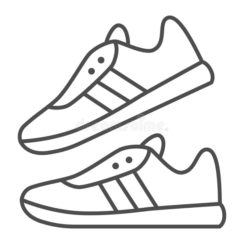 Sneakers Thin Line Icon, Gym Concept, Running Shoes Sign on White  Background, Sport Footwear Icon in Outline Style for Stock Vector -  Illustration of fast, glyph: 199079658