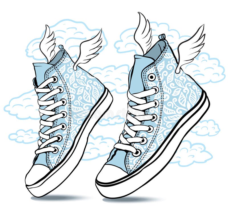 Sneakers wzorzystości koronki royalty ilustracja Sneakers wzorzystości koronki royalty ilustracja