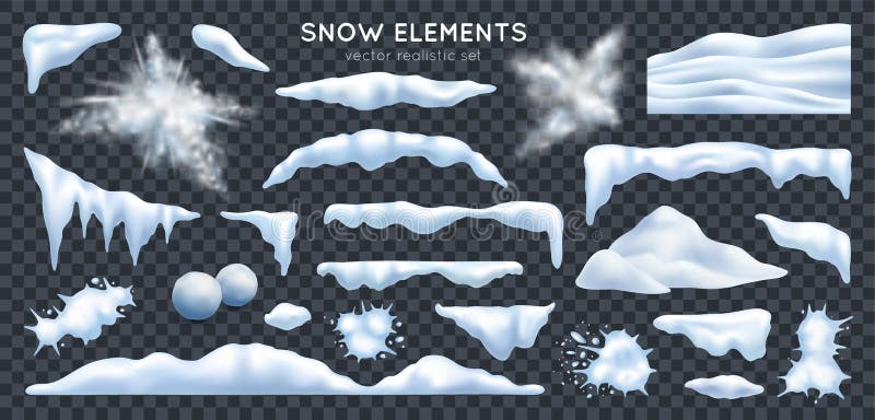 Sneeuw realistische set transparant