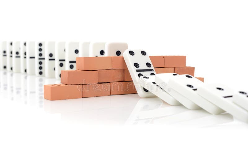 Concept for a planned Strategy to stop a domino effect. Concept for a planned Strategy to stop a domino effect