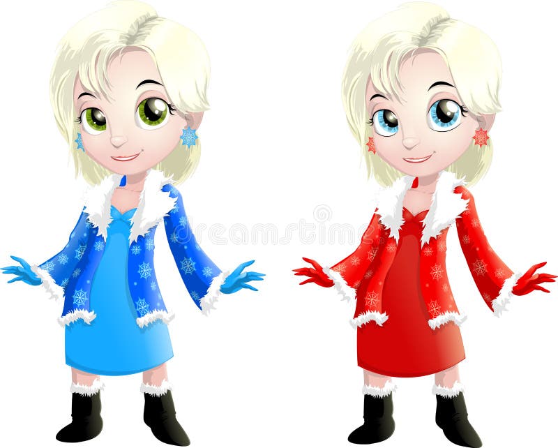 Sneeuwmeisje stock illustratie