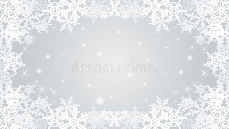 Sneeuwvlokkader - zilver vector illustratie Sneeuwvlokkader - zilver vector illustratie