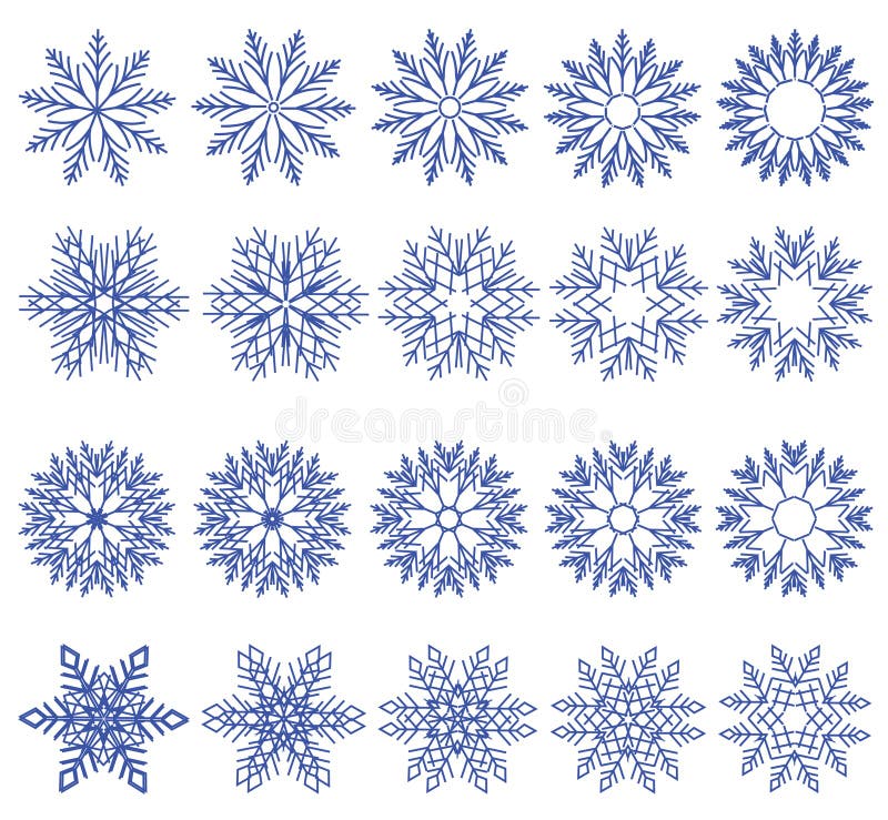 Snowflakes collection. Winter paper cut design elements. Set of blue crystal flake silhouette icon isolated on white background. Jpeg illustration. Snowflakes collection. Winter paper cut design elements. Set of blue crystal flake silhouette icon isolated on white background. Jpeg illustration.