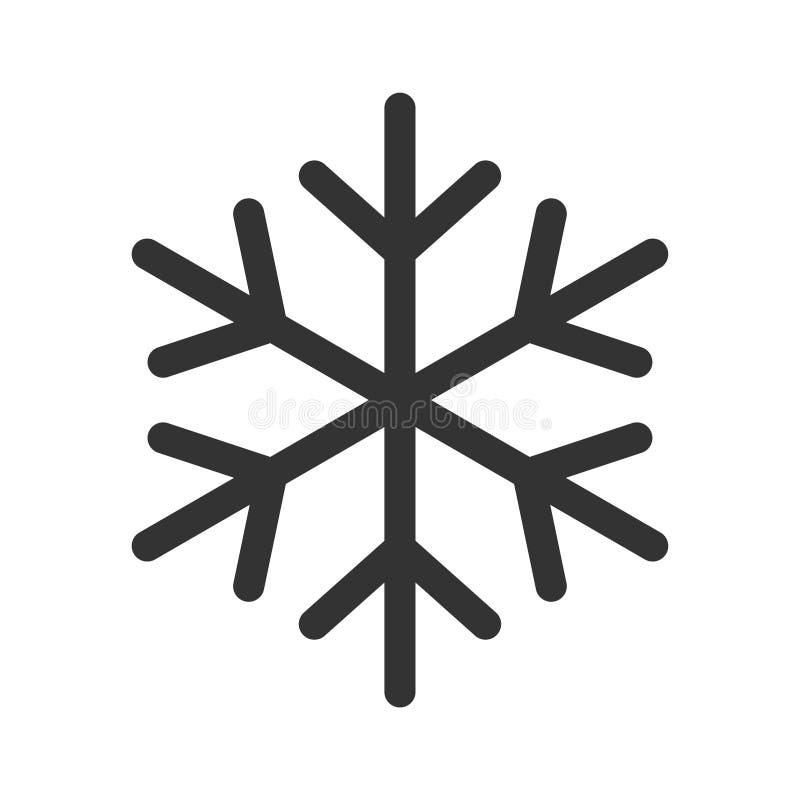 Sneeuwvlokvectorpictogram. symbool voor ijs en sneeuwkristal. voorspelling en sneeuwval bij het weer. vorst en koud logo.