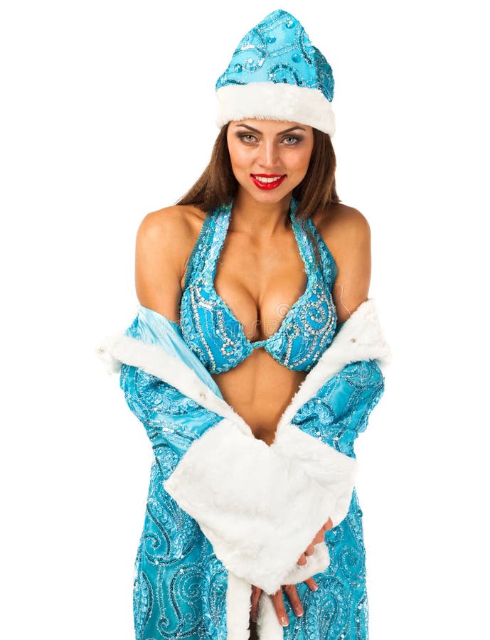 Snegurochka russe Jeune femme dans le costume de la domestique de neige images stock Snegurochka russe Jeune femme dans le costume de la domestique de neige images stock